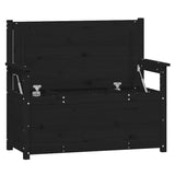 ZNTS Bench Black 112.5x51.5x96.5 cm Solid Wood Pine 823563