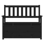 ZNTS Bench Black 112.5x51.5x96.5 cm Solid Wood Pine 823563