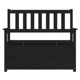 ZNTS Bench Black 112.5x51.5x96.5 cm Solid Wood Pine 823563