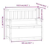 ZNTS Bench Black 112.5x51.5x96.5 cm Solid Wood Pine 823563