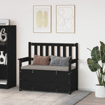 ZNTS Bench Black 112.5x51.5x96.5 cm Solid Wood Pine 823563