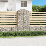 ZNTS Arched Gabion Basket 100x50x200/220 cm Galvanised Iron 153440