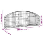 ZNTS Arched Gabion Basket 150x30x40/60 cm Galvanised Iron 153442