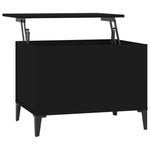 ZNTS Coffee Table Black 60x44.5x45 cm Engineered Wood 819573