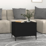 ZNTS Coffee Table Black 60x44.5x45 cm Engineered Wood 819573