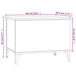 ZNTS Coffee Table Black 60x44.5x45 cm Engineered Wood 819573