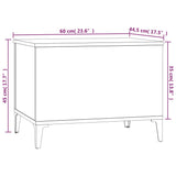 ZNTS Coffee Table Black 60x44.5x45 cm Engineered Wood 819573