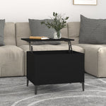ZNTS Coffee Table Black 60x44.5x45 cm Engineered Wood 819573