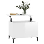 ZNTS Coffee Table High Gloss White 60x44.5x45 cm Engineered Wood 819574