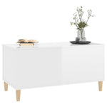 ZNTS Coffee Table High Gloss White 90x44.5x45 cm Engineered Wood 819582