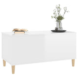 ZNTS Coffee Table High Gloss White 90x44.5x45 cm Engineered Wood 819582