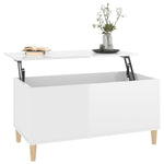 ZNTS Coffee Table High Gloss White 90x44.5x45 cm Engineered Wood 819582