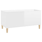 ZNTS Coffee Table High Gloss White 90x44.5x45 cm Engineered Wood 819582
