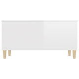 ZNTS Coffee Table High Gloss White 90x44.5x45 cm Engineered Wood 819582