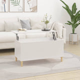 ZNTS Coffee Table High Gloss White 90x44.5x45 cm Engineered Wood 819582