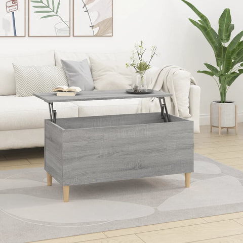 ZNTS Coffee Table Grey Sonoma 90x44.5x45 cm Engineered Wood 819586