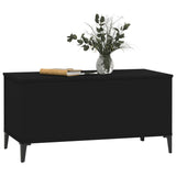 ZNTS Coffee Table Black 90x44.5x45 cm Engineered Wood 819589