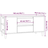ZNTS TV Cabinet Smoked Oak 102x44.5x50 cm Engineered Wood 819601