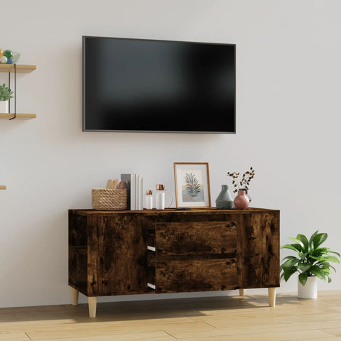 ZNTS TV Cabinet Smoked Oak 102x44.5x50 cm Engineered Wood 819601