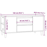 ZNTS TV Cabinet Brown Oak 102x44.5x50 cm Engineered Wood 819603