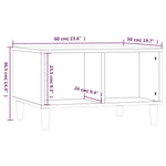 ZNTS Coffee Table Black 60x50x36.5 cm Engineered Wood 821029