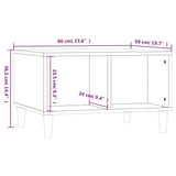ZNTS Coffee Table Black 60x50x36.5 cm Engineered Wood 821029
