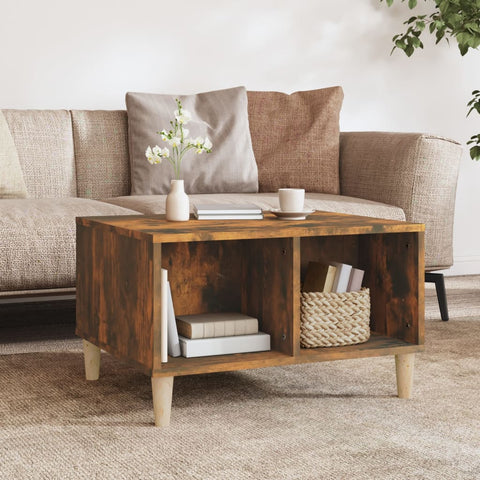 ZNTS Coffee Table Smoked Oak 60x50x36.5 cm Engineered Wood 821033