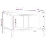 ZNTS Coffee Table White 60x50x36.5 cm Engineered Wood 821036