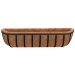 ZNTS Wall Troughs 2 pcs with Coco Liners Black 76x21x16 cm Steel 319355