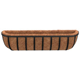 ZNTS Wall Troughs 2 pcs with Coco Liners Black 76x21x16 cm Steel 319355