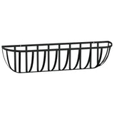 ZNTS Wall Troughs 2 pcs with Coco Liners Black 76x21x16 cm Steel 319355