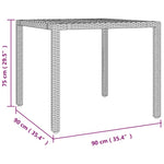 ZNTS Garden Table with Wooden Top Black Poly Rattan&Solid Wood Acacia 319548