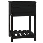 ZNTS Planter with Shelf Black 54x54x81 cm Solid Wood Pine 823777