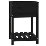 ZNTS Planter with Shelf Black 54x54x81 cm Solid Wood Pine 823777