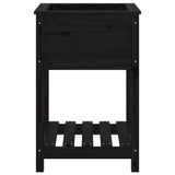 ZNTS Planter with Shelf Black 54x54x81 cm Solid Wood Pine 823777