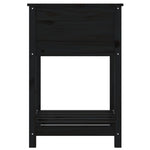 ZNTS Planter with Shelf Black 54x54x81 cm Solid Wood Pine 823777