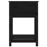 ZNTS Planter with Shelf Black 54x54x81 cm Solid Wood Pine 823777