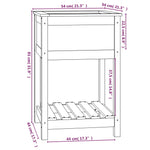 ZNTS Planter with Shelf Black 54x54x81 cm Solid Wood Pine 823777