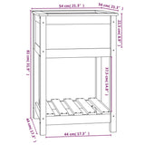 ZNTS Planter with Shelf Black 54x54x81 cm Solid Wood Pine 823777