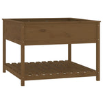 ZNTS Planter with Shelf Honey Brown 111.5x111.5x81 cm Solid Wood Pine 823804