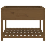 ZNTS Planter with Shelf Honey Brown 111.5x111.5x81 cm Solid Wood Pine 823804