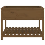 ZNTS Planter with Shelf Honey Brown 111.5x111.5x81 cm Solid Wood Pine 823804