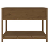 ZNTS Planter with Shelf Honey Brown 111.5x111.5x81 cm Solid Wood Pine 823804
