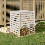 ZNTS Composter White 82.5x82.5x99.5 cm Solid Wood Pine 823816