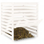 ZNTS Composter White 82.5x82.5x99.5 cm Solid Wood Pine 823816