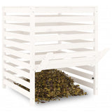 ZNTS Composter White 82.5x82.5x99.5 cm Solid Wood Pine 823816