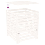 ZNTS Composter White 82.5x82.5x99.5 cm Solid Wood Pine 823816