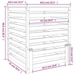 ZNTS Composter White 82.5x82.5x99.5 cm Solid Wood Pine 823816