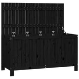 ZNTS Garden Storage Box Black 121x55x64 cm Solid Wood Pine 823847