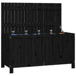 ZNTS Garden Storage Box Black 121x55x64 cm Solid Wood Pine 823847